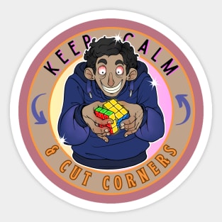 Keep Calm & Cut Corners Retro Graphic Sticker